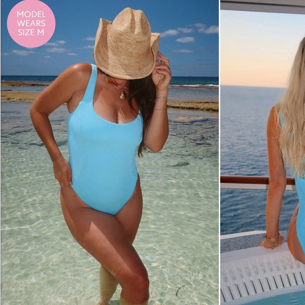 Show Me Your MuMu Light Blue Scoop One-Piece Swimsuit